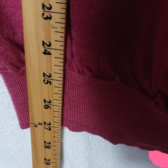 Faconnable Men Crewneck Sweater Long Sleeve Classic Fit Red Violet Large - Picture 9 of 12